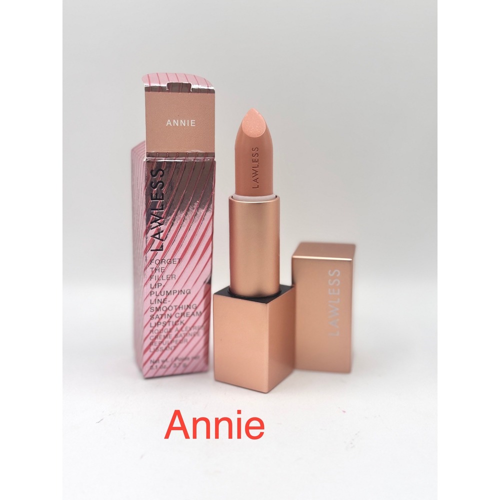 Lawless Forget The Filler Lip Plumping Satin Cream Lipstick Annie NEW